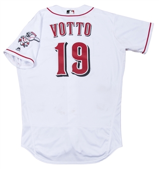 2017 Joey Votto Game Used Cincinnati Reds Home Jersey Used In 2 Games For 2 Home Runs (MLB Authenticated)